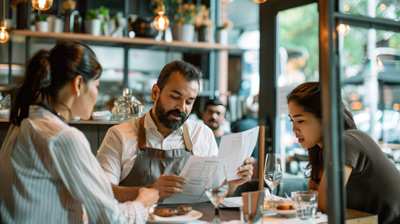 Restaurant Manager Reviewing ARMOR Report